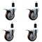 Service Caster 4'' Maroon Poly Swivel 1-3/8'' Expanding Stem Caster Set Total Lock Brake, 4PK SCC-EXTTL20S414-PPUB-MRN-138-4 - alternate 1
